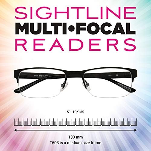 Sightline T 603 בכושר בינוני מולטי -פוקוס משקפי קריאה מתקדמים משקפי קריאה שחור 1.00 הגדלה