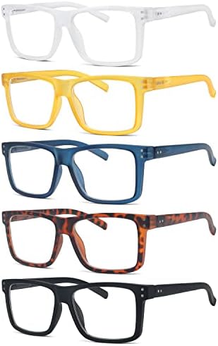 כוורן 5-חבילה גדול קריאת משקפיים כיכר גדול מסגרת קוראי עבור גברים ונשים