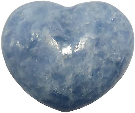גבישי סאטן כחולים קלציט לב חלומי אבן קריסטל 2.0-2.25 אינץ '
