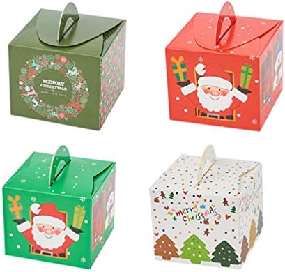 Holibanna 50 pcs קופסאות ממתקים מסיבת המסיבה לטובת ערב חג המולד קופסא חג המולד תיקי מסיבות מתנה סגנונות