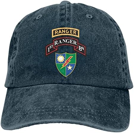 גדוד ארהב צבא ארהב, גדוד ריינג'ר 75 גדוד ריינג'ר טאב מתכוונן יוניסקס כובע כובע כובעי כובעי בייסבול כובע
