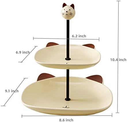 ניתן לשימוש חוזר 2 דוכן עוגת חרסינה עוגת חרסינה דוכן קינוחים, ציוד למסיבות יום הולדת לחתול קרמיקה, קישוטים