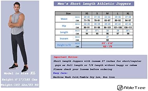 Abletree's גברים 7/8 רצים אתלטיים קלים משקל קלים מכנסי טרניוט יבש מהיר מכנסיים מחודדים מכנסיים מזדמנים