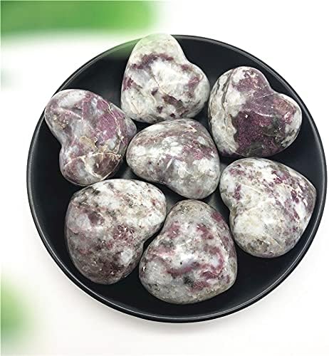 Shitou2231 1 pc שזיף טבעי פריחת ורוד טורמלין לב גביש לב מלוטש מתנות לב גביש מתנות אבן טבע ומינרלים אבני
