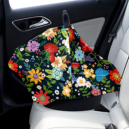 מושב מכונית לתינוק מכסה דפוס צבעוני גן פרחים כיסוי סיעוד נינקה עגלת צעיף עגלת תינוקות לתינוקות חופה
