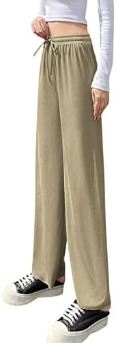 מיאשוי ישר רגל נשים מקרית ססגוניות גבוהה מותן רצועת שרוך מכנסיים מכנסי קז ' ואל חמוד מכנסיים לנשים