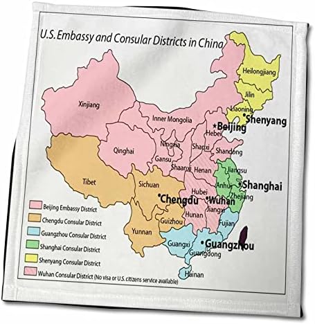 3drose פלורן וינטג ' - מפה עתיקה של סין - מגבות