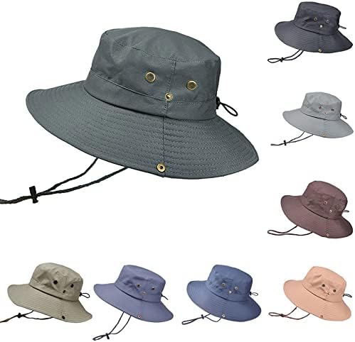 כובע דלי קלאסי אטום למים מוצק כובע Boonie Hat Hat Wide Sun Hat Hat Sin Shin Strap Disit
