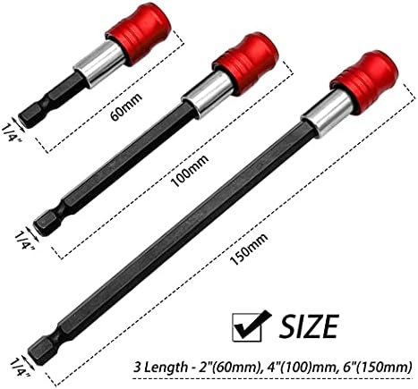 סאיפה 3 יחידות שחרור מהיר מגנטי מברג ביטים מחזיק מתאם שינוי מהיר שקע מברג מקדח הארכת בר 1/4 משושה שוק