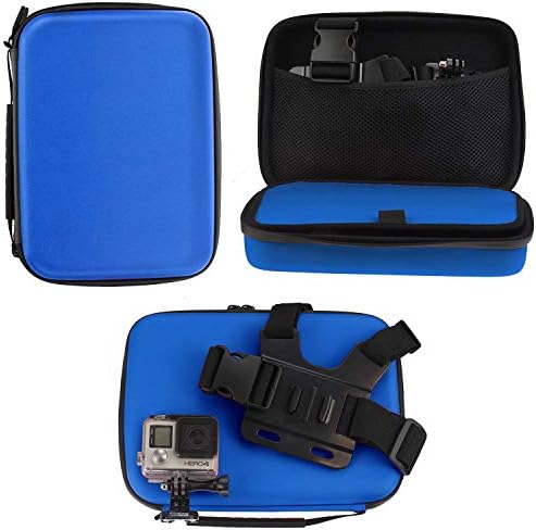 Navitech 9 ב 1 אקשן אקשן מצלמה משולבת משולבת ומארז אחסון כחול מחוספס תואם ל- Sony RX0 II
