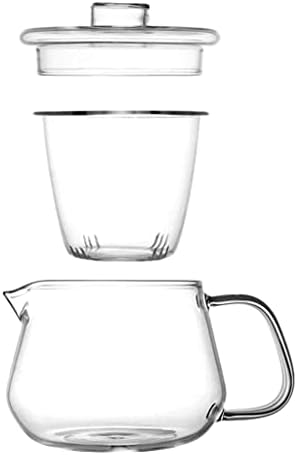 קומקום זכוכית קטן של Gazechimp עם מסננת תה נשלפת, מדיח כלים, 300 מל