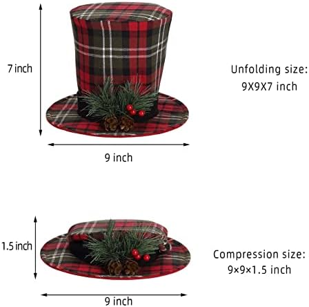 עריכת כובע טופר עץ חג המולד משובץ בופלו, קישוטים לחג המולד קישוטים עם פינקונים ופירות יער אדומים לאספקת