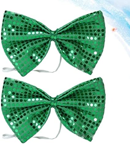 Abofan ירוק Bowtie Patrick Day Shamrock Bowties נצנץ אירי מסיבה אירית Bowties Porties Props פסטיבל עניבת