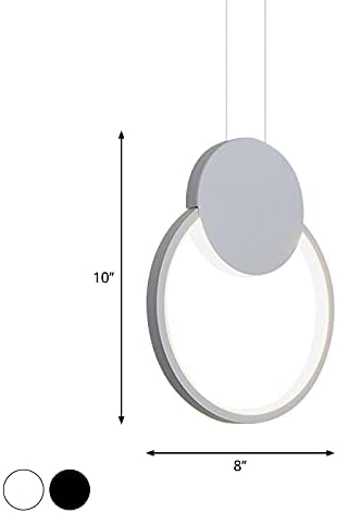 תאורת תליון LED של Craftthink, מתלה מודרני מנורת תליון LED מינימלי תלויה אור עם צל אקרילי לסלון חדר