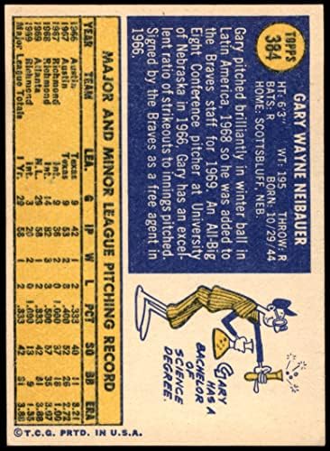 1970 Topps 384 Gary Neibauer Atlanta Braves Ex Braves
