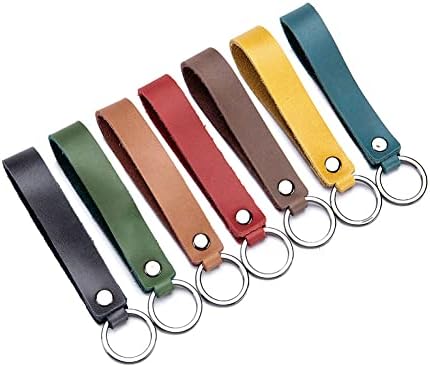 7 חתיכות עור מפתח שרשרת עם חגורה לולאה קליפ עבור מפתחות-רכב מחזיק מפתחות-שרוך עבור מפתחות-כונן הבזק