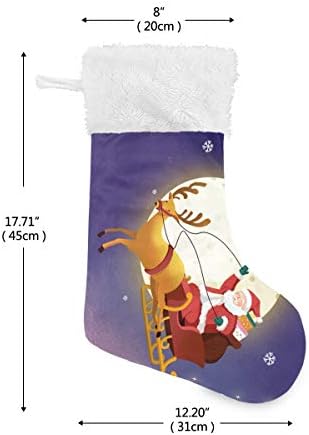 Pimilagu Santa Claus יושב על מזחלת גרבי חג המולד 1 חבילה 17.7 , גרביים תלויים לקישוט חג המולד
