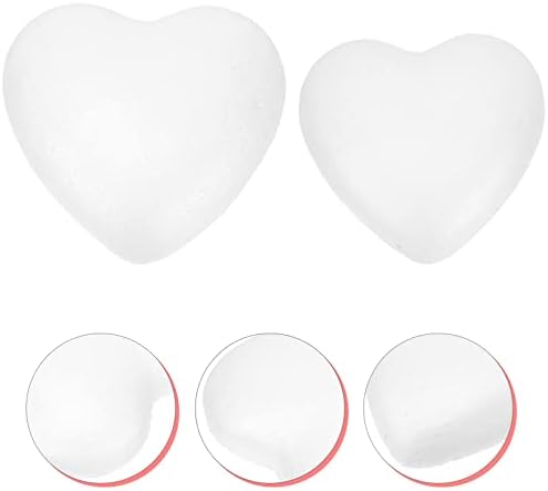 Angooely 2pcs Craft Hearts Hearts Ball Heart-Proy-Polysone Ball Ball Polystyrene Heart for Arts Craft