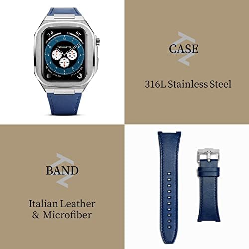 מארז שעון Apple Watch של Kronemar עם להקת עור איטלקית תואמת לסדרת Apple Watch של 44 ממ 6/5/4/SE - 316L