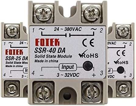 Excei 1pcs SSR-10DA SSR-25DA SSR-40DA 10A 25A 40A מודול ממסר מצב מוצק 3-32V קלט DC 24-380V פלט AC