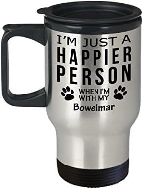 חובב כלבים מסע קפה ספל - אדם מאושר יותר עם מתנות הצלה של Boweimar -Pett