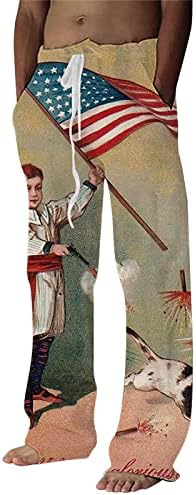 גרב מתנת ילד גברים אמריקאי דגל פטריוטית מכנסיים לגברים 4 של יולי היפי הרמון גברים אימון מכנסיים עם