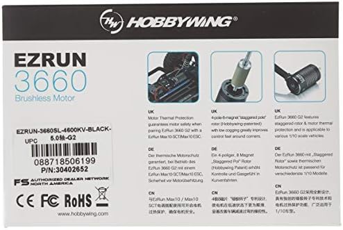 Hobbywing Automobile 30402652 Ezrun-3660SL G2 1/10 מנוע ללא מברשות 4600KV חיישן פחות