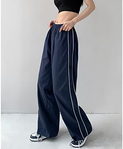 מכנסי מצנח רגליים רחבות של נשים AIMIRAY מותניים רופפות מסלול רופף Y2K מכנסיים מכנסיים מכנסי מטען רחבים