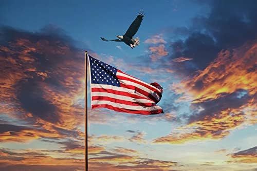 הדגל האמריקני הזה בגודל 5x8 ft מבחוץ, בארצות הברית החזקה ביותר, לאורך זמן, ניילון כבד 420D, כוכבים