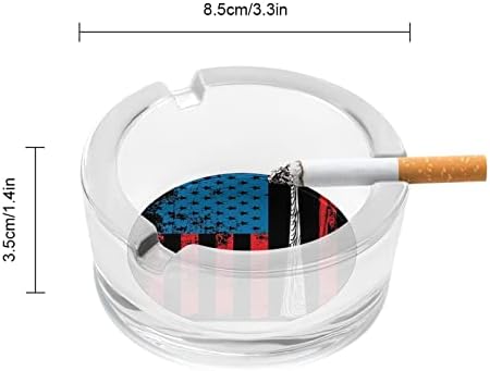 בייסבול דגל אמריקאי מעשן מאפרה מזכוכית סיגריה סיגריה מגש אפר מחזיק מעשן מותאם אישית מארז עגול