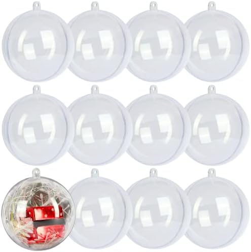 כדור קישוט למילוי פלסטיק ברור 3.93 ''/100 ממ לחג המולד, חג, חתונה, מסיבה, תפאורה ביתית