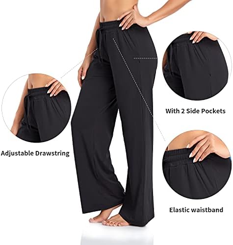 מכנסי טרנינג של אדניקי מכנסי יוגה נשים עם כיסים לנשים פיג'מה מכנסי עבודה רחבים מכנסי שרוך לנשים לנשים