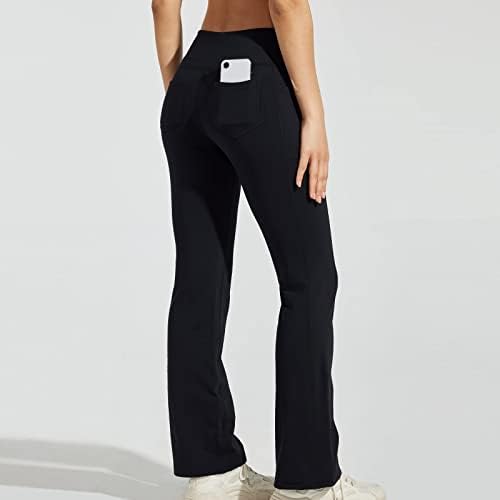 מכנסי מטען שחורים של יוהוטין לנשים גבוהות עם כיס חותלות מכנסיים אימון סולידי נשים המפעילות אתלטיק