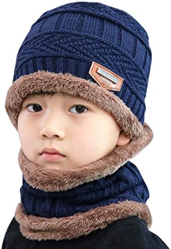 צבעים כובע+צעיף לילד בניגוד לשני חתיכות חמות סט חורפי חורף כובעים סרוגים כובע ילדים כובע חוף כובע חיל