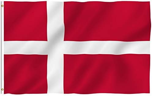 אנלי זבוב בריזה 3x5 רגל דנמרק דגל - צבע חי והוכחה לדעוך - כותרת בד ותפור כפול - דלי דני דני דגלים לאומי