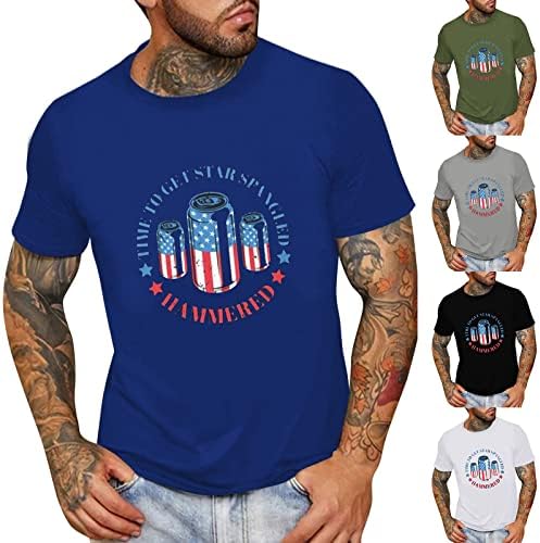 חולצות טריקו של שרוול קצר של UBST Mens Patriotic.