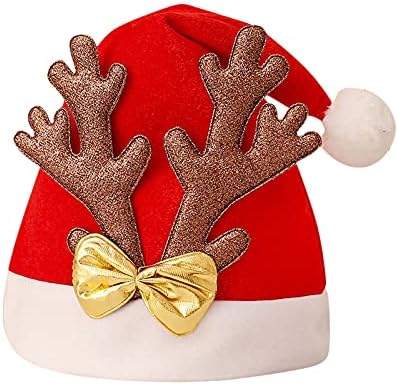 כובע חג המולד של יופקו, כובע סנטה למבוגרים לשני המינים, כובע חג המולד לחג המולד נוחות קטיפה חמוד למסיבת