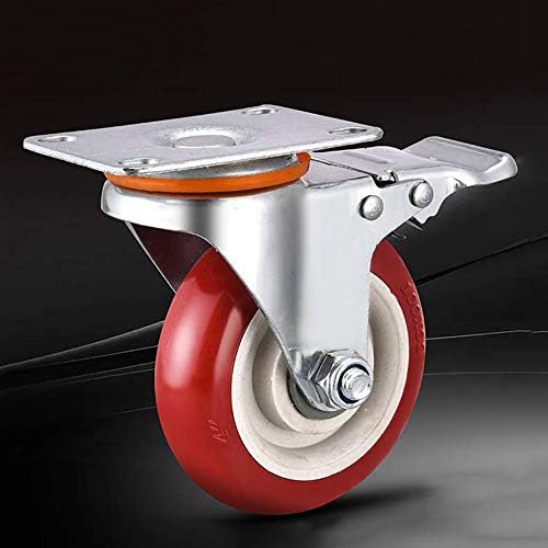 גלגלי עגלה של Colijol 4 גלגלים תעשייתיים של Packnitureors עם בלם עם גומי גלגלים כבד בלם, גומי גלגל עליון