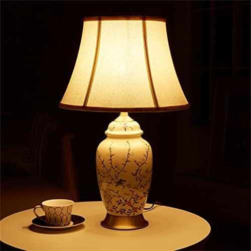 IRDFWH מנורת שולחן קרמיקה סינית מנורת מיטת חדר שינה בית חדר נחושת חמה נחושת חדר מנורות קישוט
