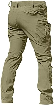 מכנסי ymosrh khaki Mens Mens רגועים מכנסיים מאוורר צבאי ix7 ריבוי כיס סופר מכנסיים קלים גברים גדולים