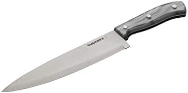 סכין שירות משוננת משולש משולש משולש, 5 אינץ ', נירוסטה בעלת פחמן גבוה, סכין מטבח חד כתער לחתוך פירות,