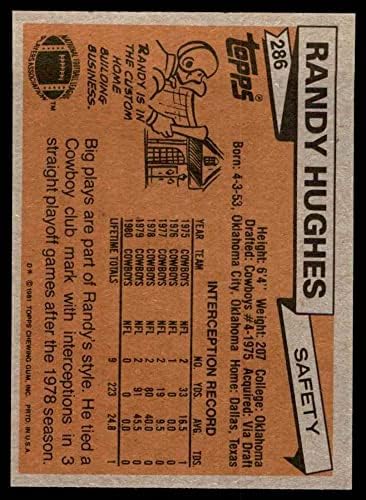 1981 Topps 286 רנדי יוז דאלאס קאובויס NM/MT Cowboys Oklahoma