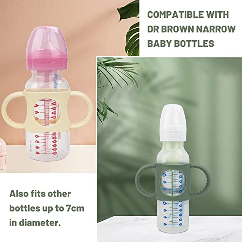 3 מארז בקבוק ידיות תואם עם ד ר חום צר תינוק בקבוקי רחב-צוואר בקבוקי החלקה קל גריפ ידיות - משלוח מזון