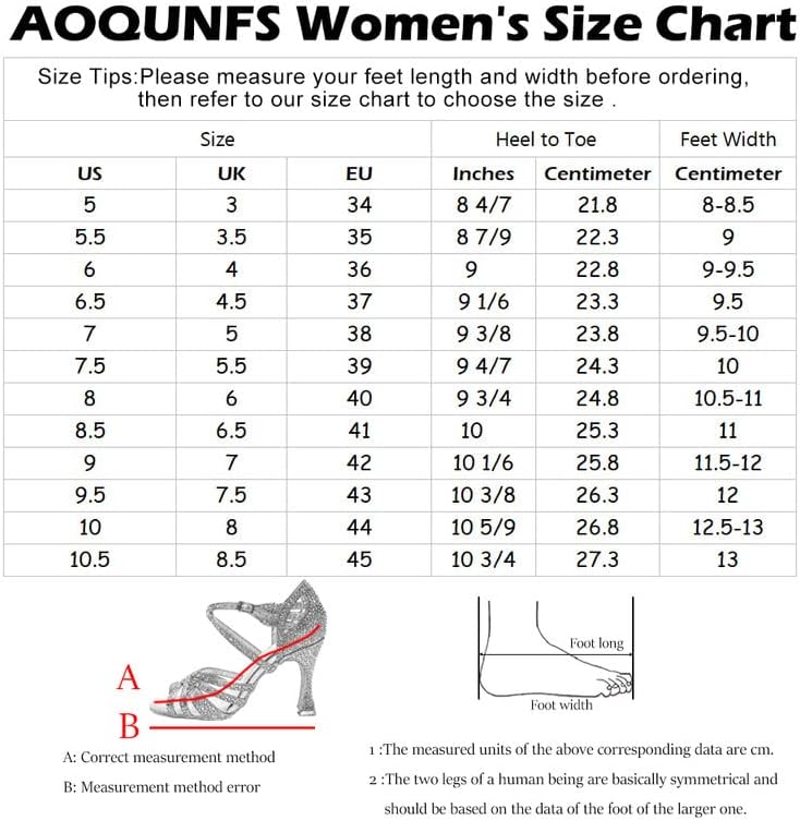 Aoqunfs נשים נעלי ריקוד לטינית לטינית שרקמה נעלי ריקוד סלסה מודרניות, דוגמנית WP221