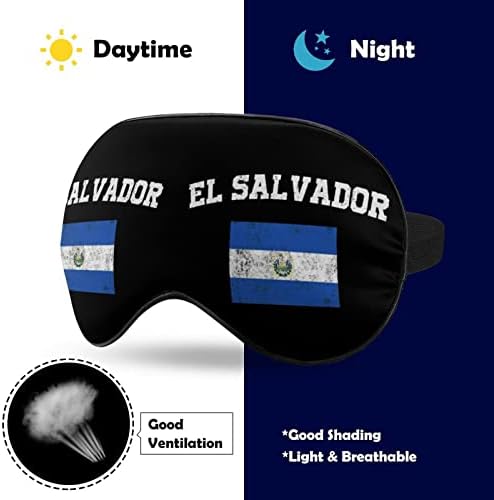 מסיכת שינה של דגל אל סלבדור מסכת עיניים ניידת רכה עם כיסוי עיניים עם רצועה מתכווננת לגברים נשים