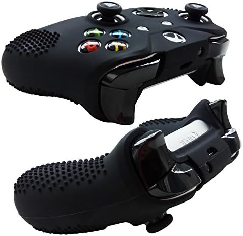 עור Hikfly עבור Xbox Series X/S Controller Cover Cover Cover עבור Xbox SX Controller Grips -1x עור שחור