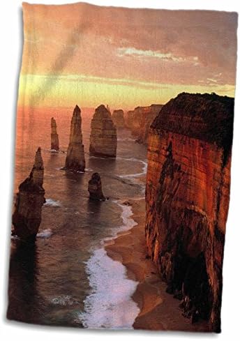 3D Rose Australia Sunset TWL_56890_1 מגבת, 15 x 22, לבן