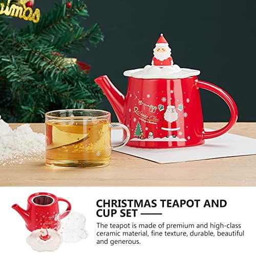 קומקום טופיקו זכוכית 1 סט קומקום חג חג מולד קרמיקה קומקום סגנון חג חג המולד כוס תה קרמיקה סט תה סט כוס