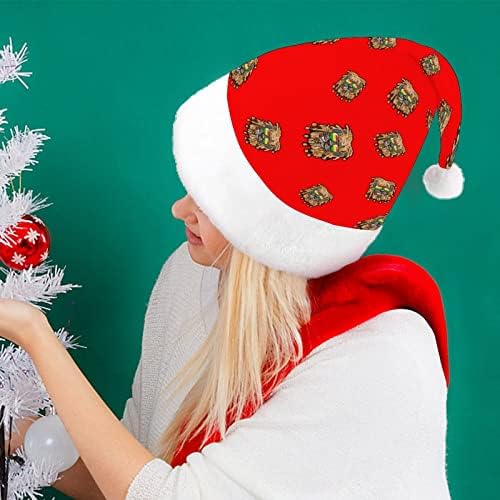 ראסטה האריה 2 מצחיק חג המולד כובע סנטה קלאוס כובעי קצר קטיפה עם לבן חפתים עבור חג המולד חג מסיבת אספקת