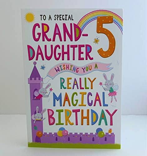 כרטיס יום הולדת לנוער גיל 5 נכדה - 9 על 6 אינץ ' - הוצאה לאור מלכותית